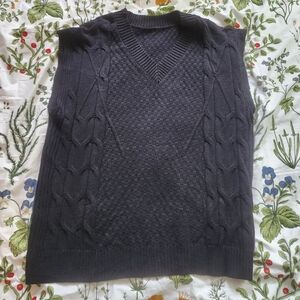 Black Knit Sweater Vest